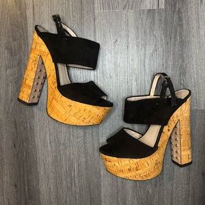 Black and Tan Platform Heels